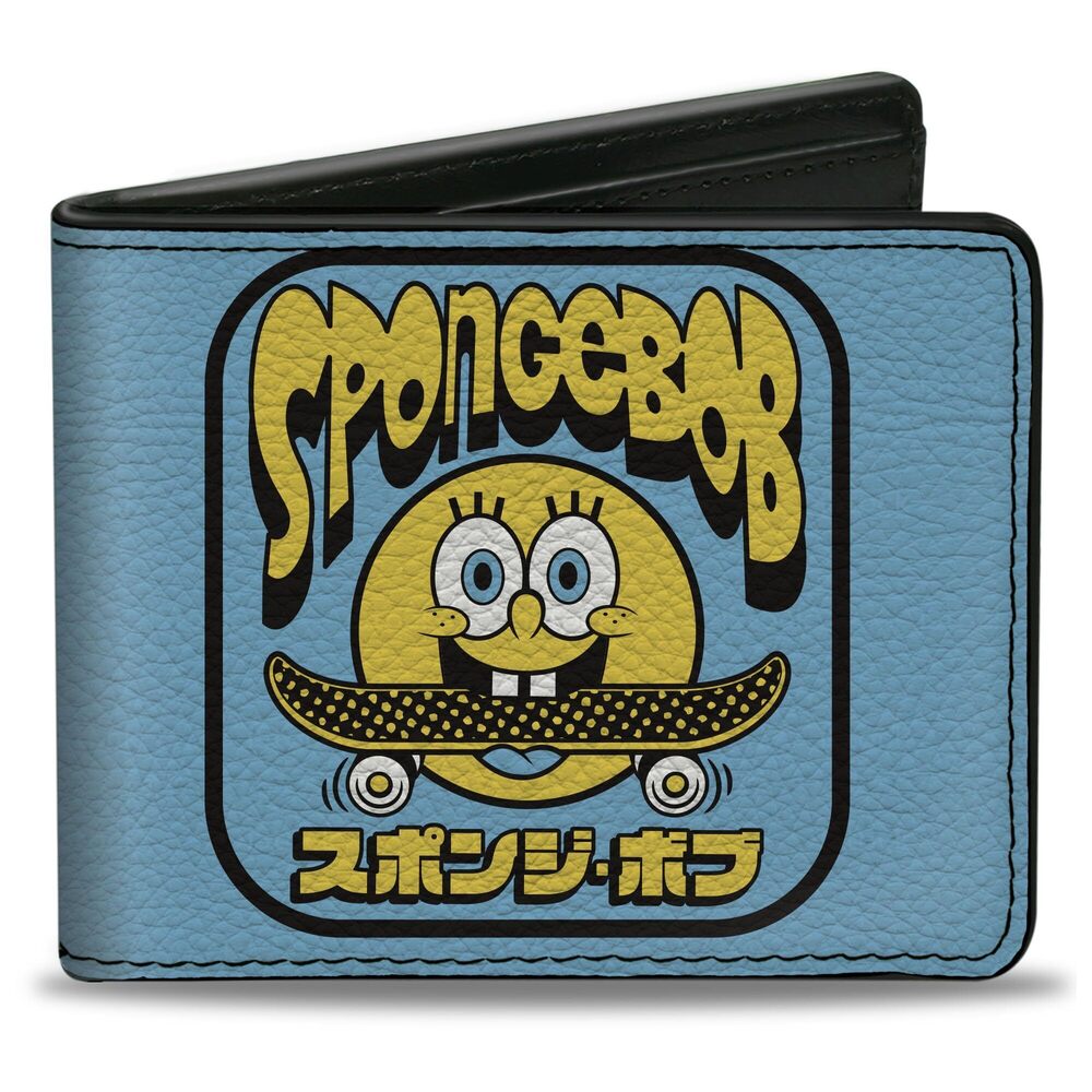 8766 Spongebob Squarepants Wallet, Bifold, Spongebob Squarepants Skateboard